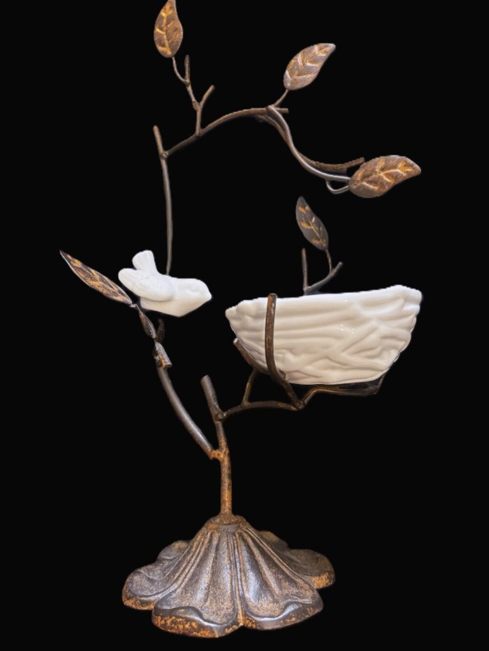 White ceramic bird and nest Accessory Tree NWOT